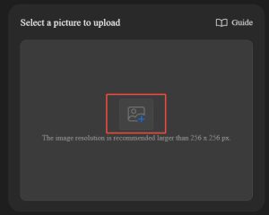 upload image for converting to 3D model