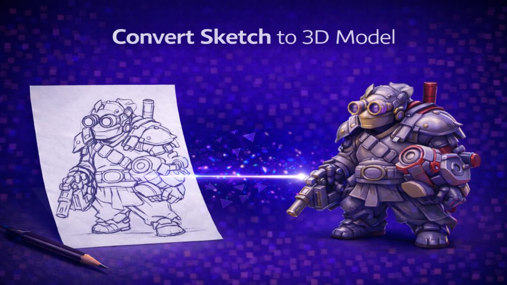convert sketch to 3d model