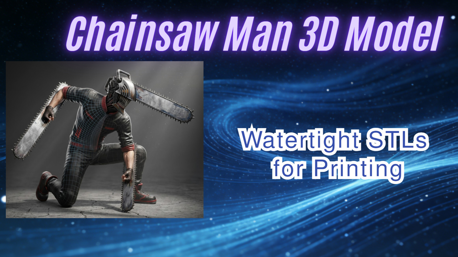 High-fidelity Chainsaw Man 3D model generated by Neural4D for 3D printing
