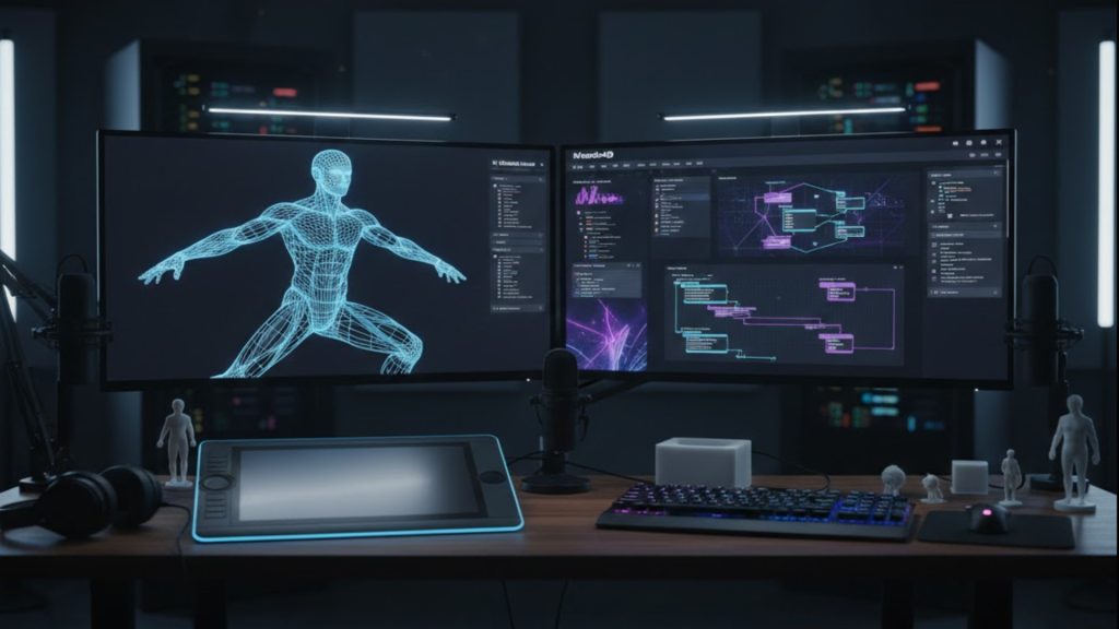 Professional 3D workspace showcasing high-fidelity free 3D model design software results