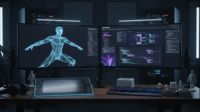 Professional 3D workspace showcasing high-fidelity free 3D model design software results