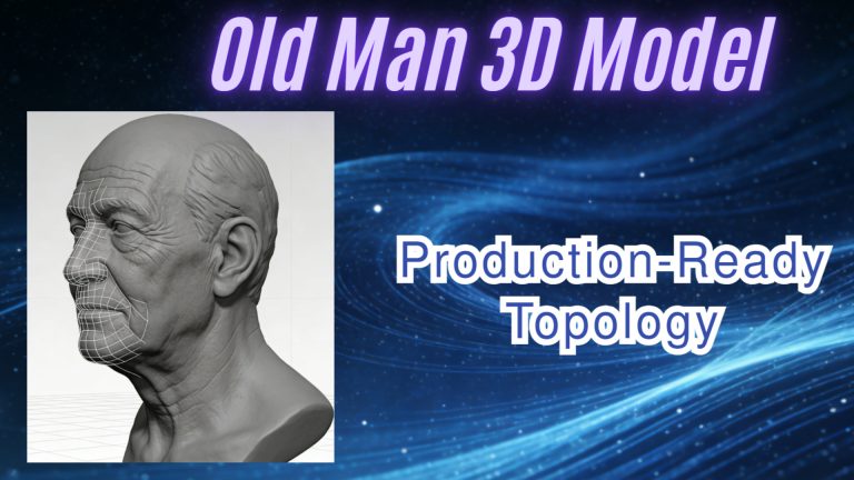 A high-fidelity old man 3D model