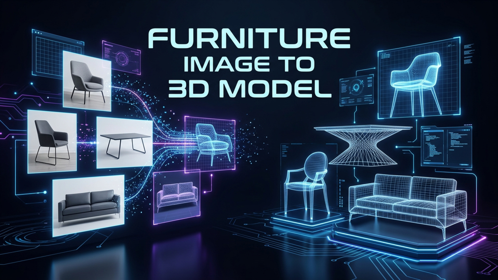 Furniture image to 3D model workflow for ecommerce and interior design