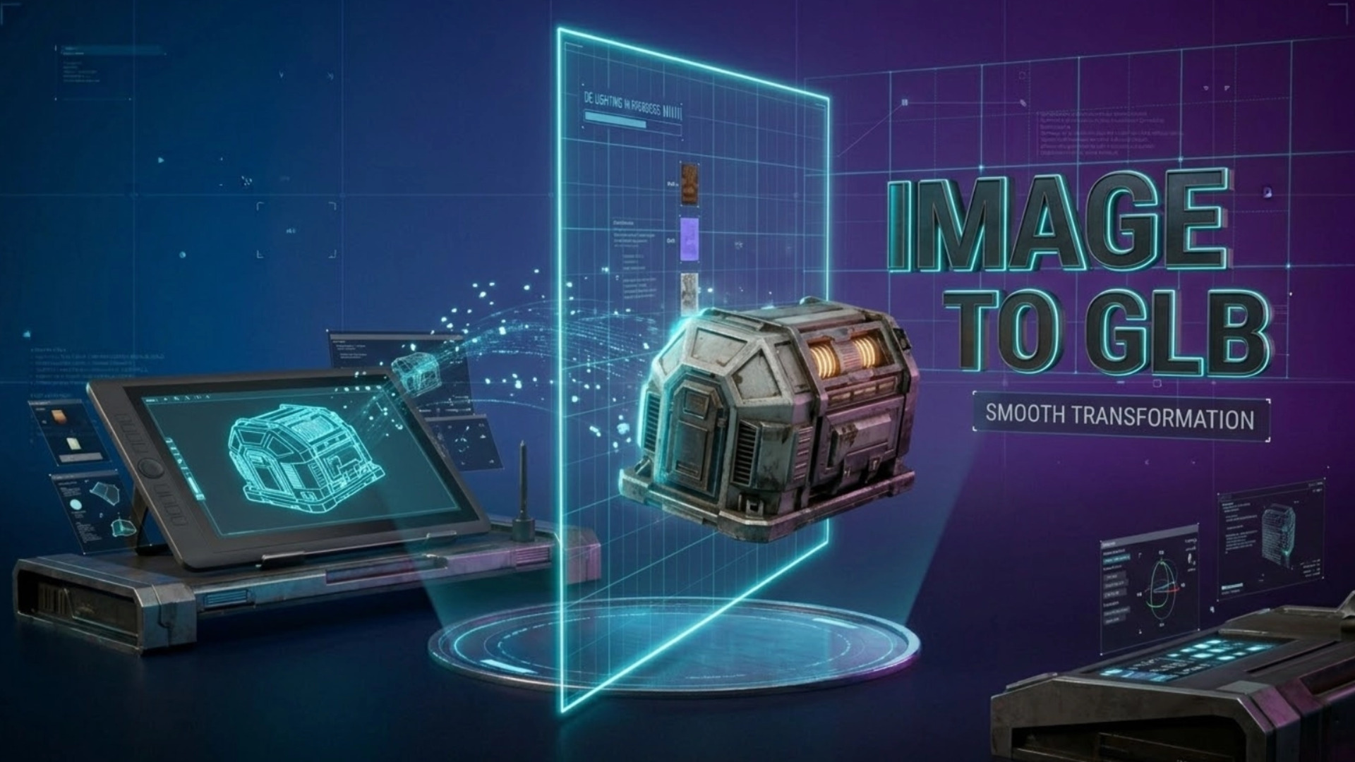 AI Image to GLB generation workflow concept