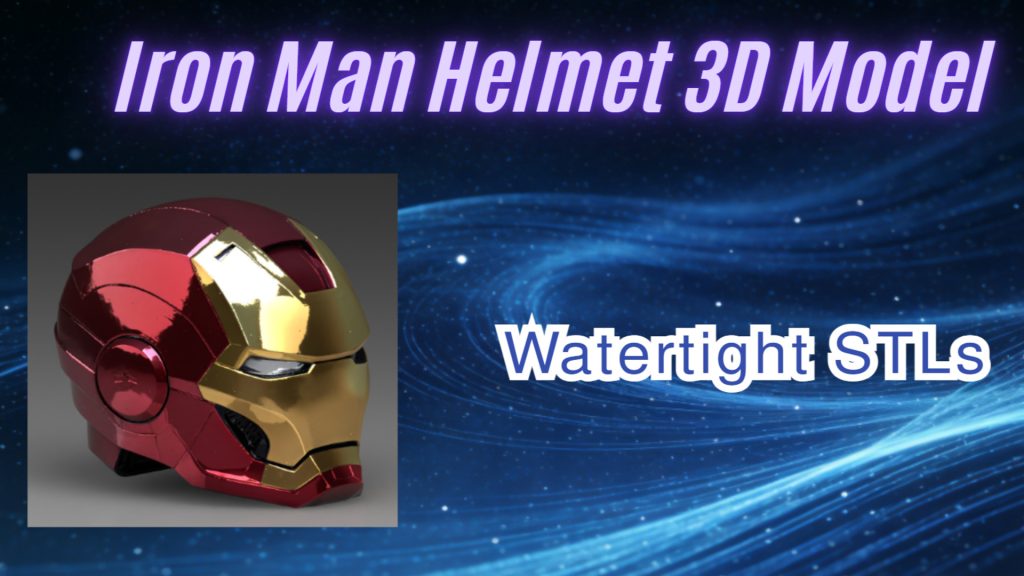 High-quality Iron Man helmet 3D model ready for physical fabrication