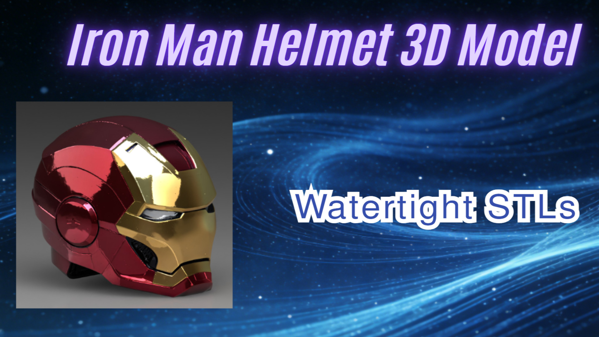 High-quality Iron Man helmet 3D model ready for physical fabrication