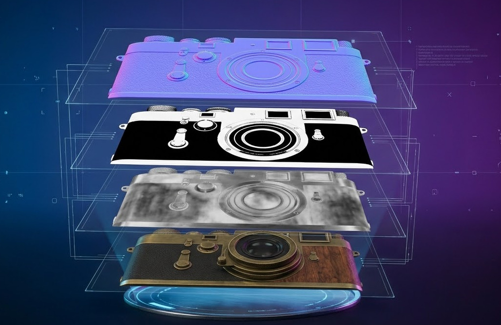 Breakdown of PBR map stack including Albedo, Roughness, Metallic, and Normal maps