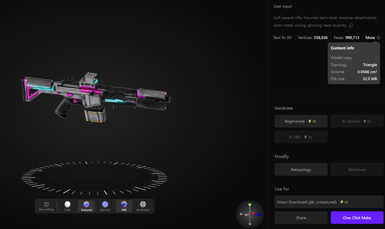 3D model of Sci-fi assault rifle for game props