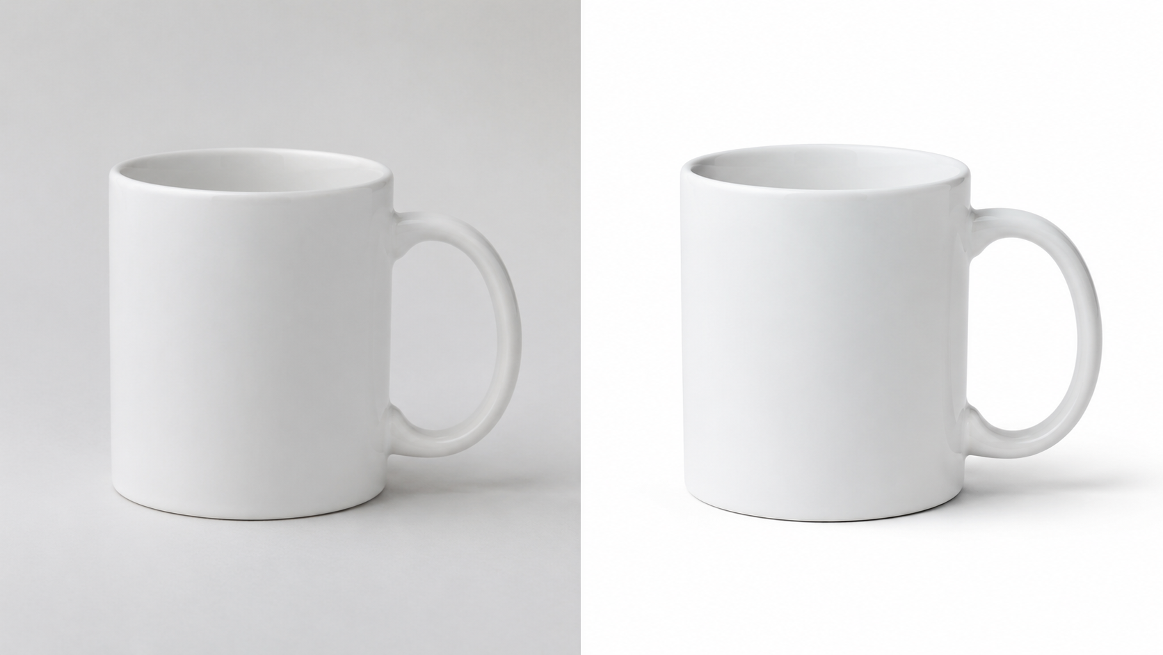 Comparison of a vague AI image prompt result versus a structured product prompt result for e-commerce