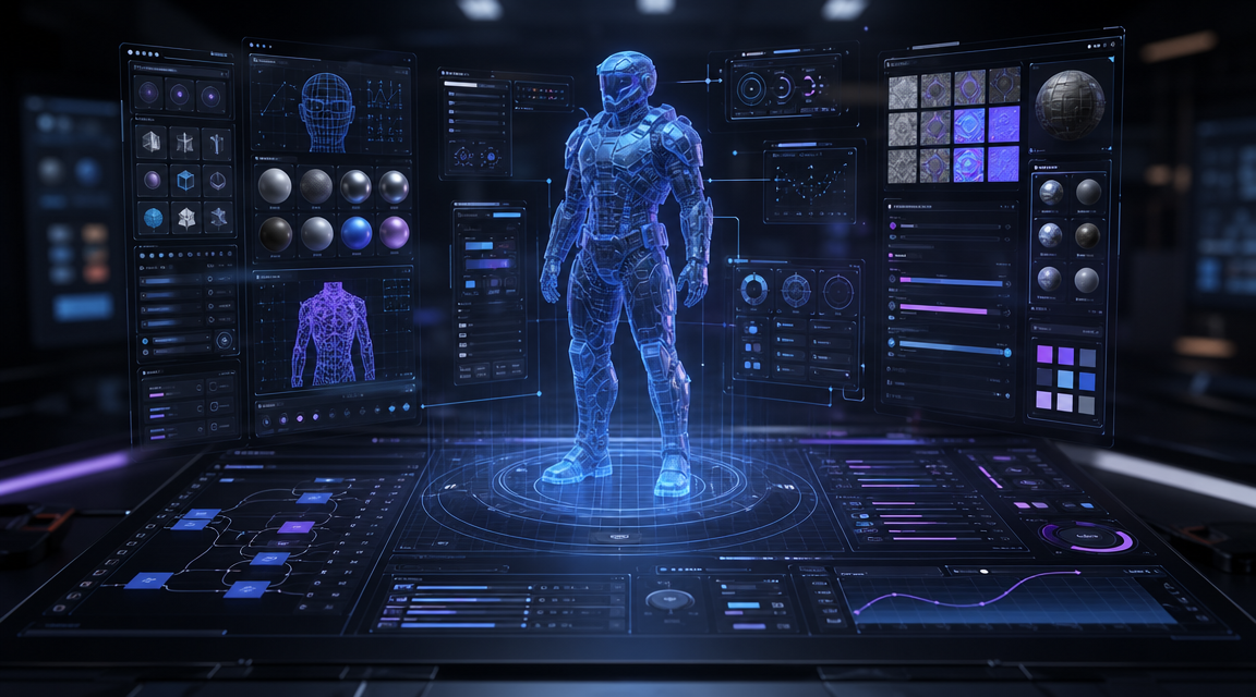 Neural4D Image to 3D studio interface showing a Darth Vader-style armored figure being generated with PBR texture options