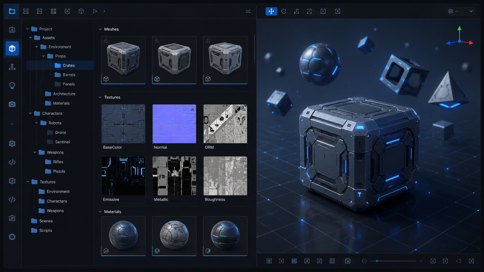 Unity 6 Project window showing an imported FBX model with mesh and material sub-assets expanded