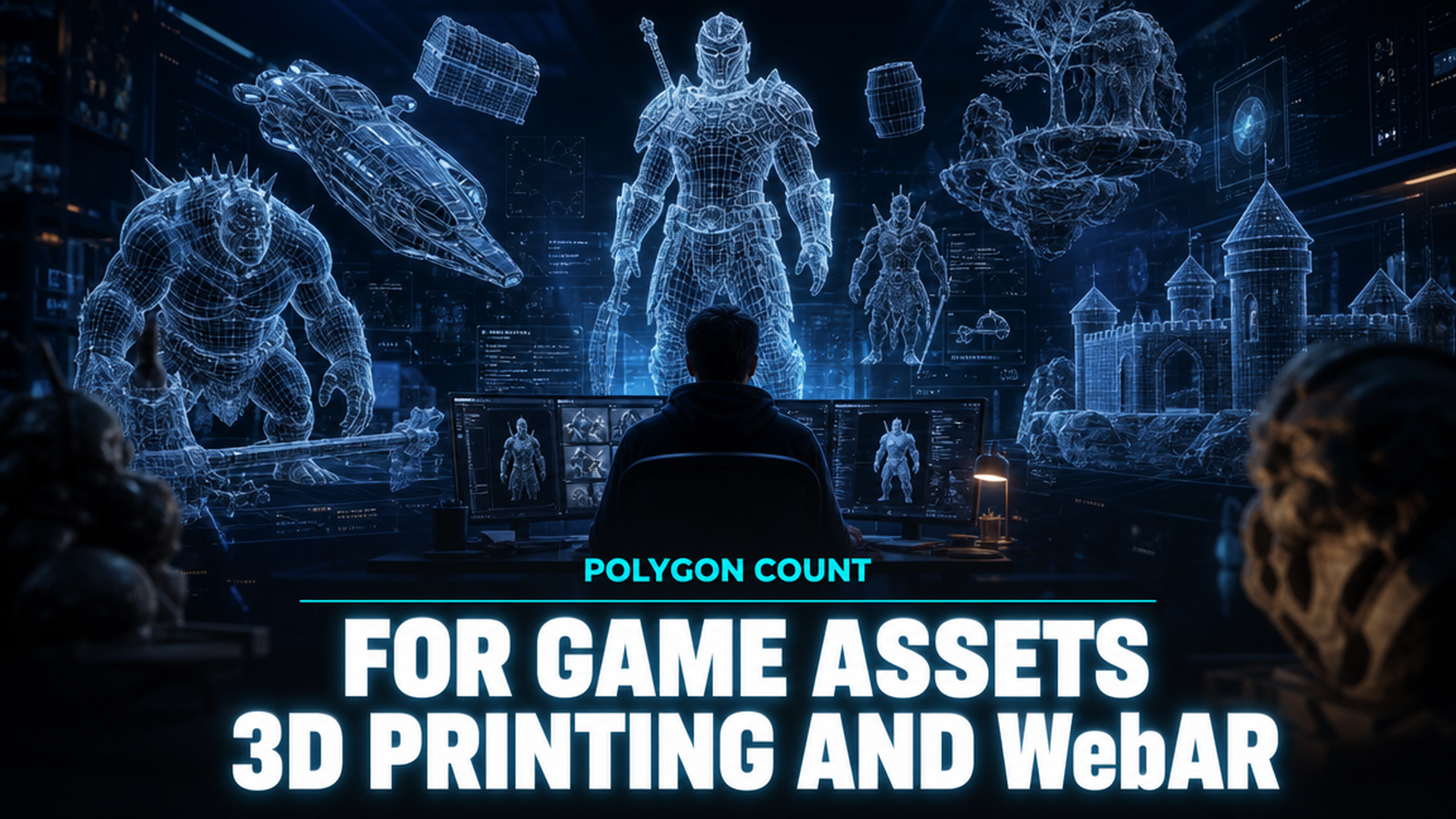 Polygon count guide for 3D game assets, 3D printing, and WebAR - optimization chart visualization