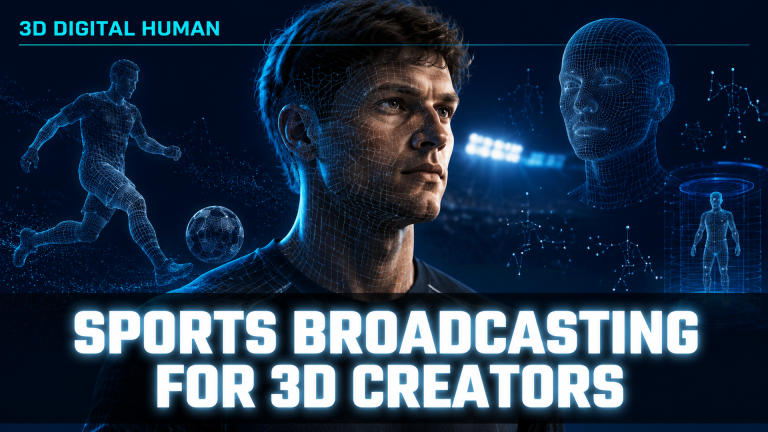 3D digital human sports broadcasting at the 2026 FIFA World Cup featuring player avatars and real-time 3D technology