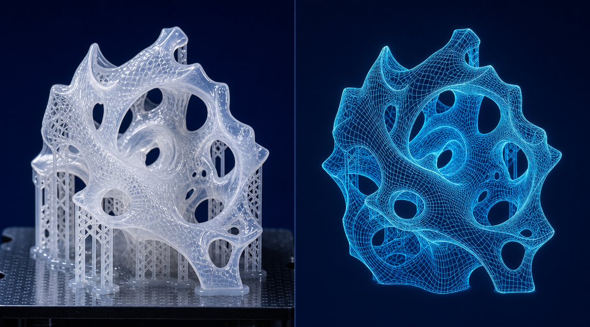 Neural4D AI platform generating a 3D printable model from an image input, showing the output mesh ready for slicing