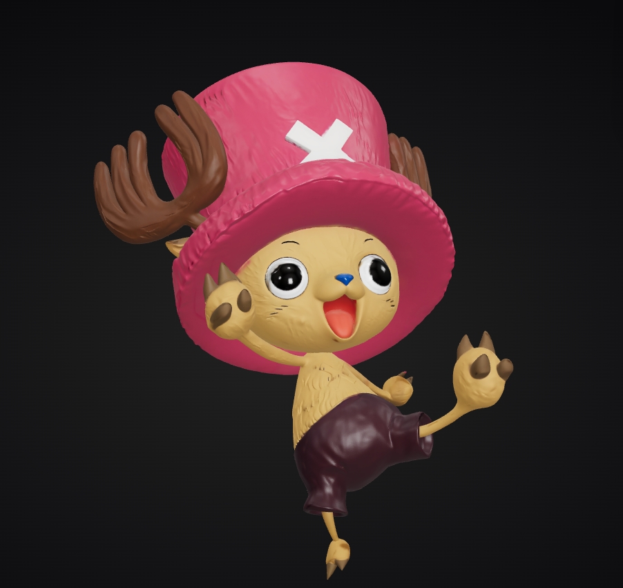 3D printed Chopper figure with chunky proportions and signature hat