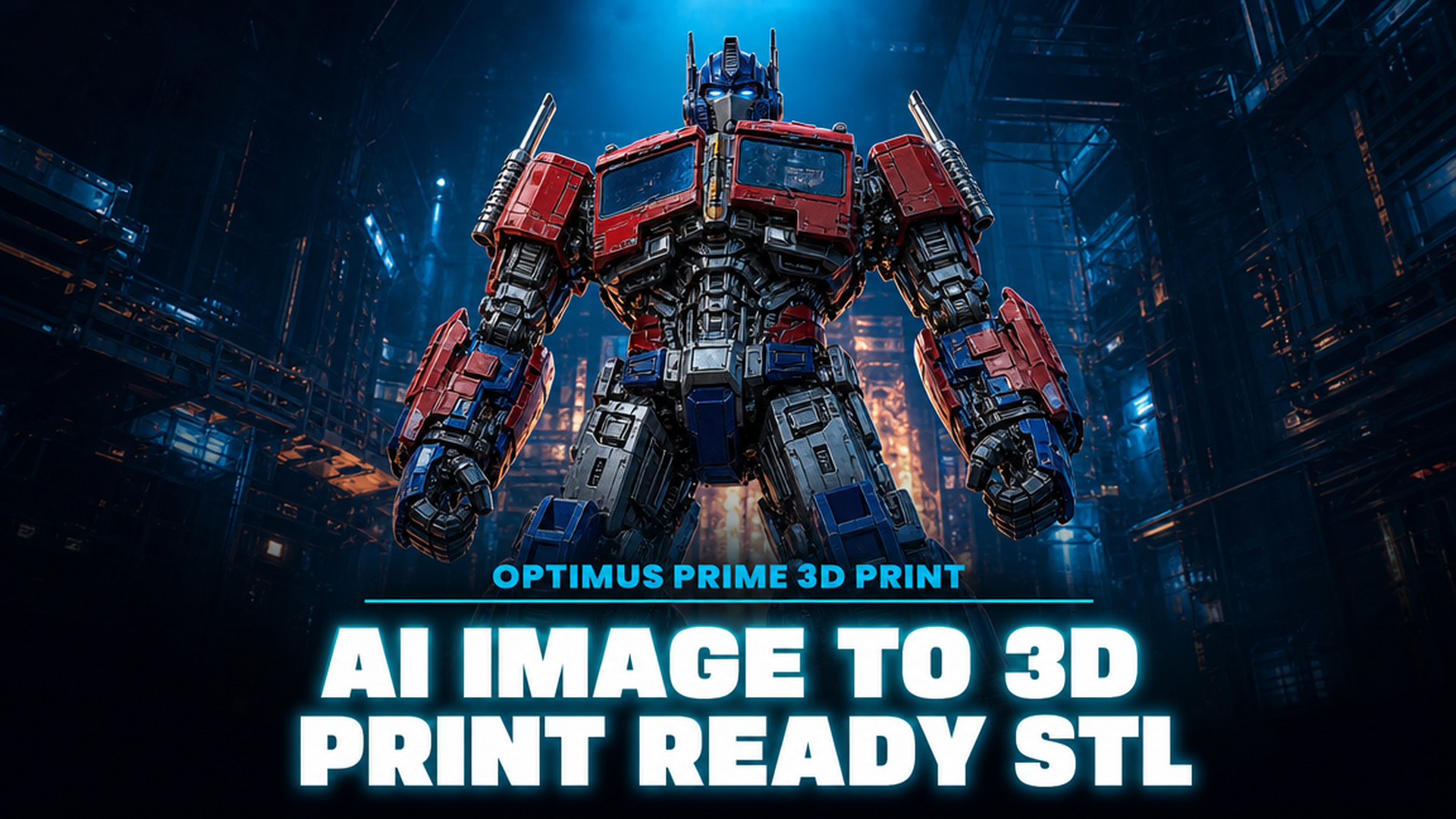 AI image to 3D print workflow generating a robot mech figure STL using Neural4D