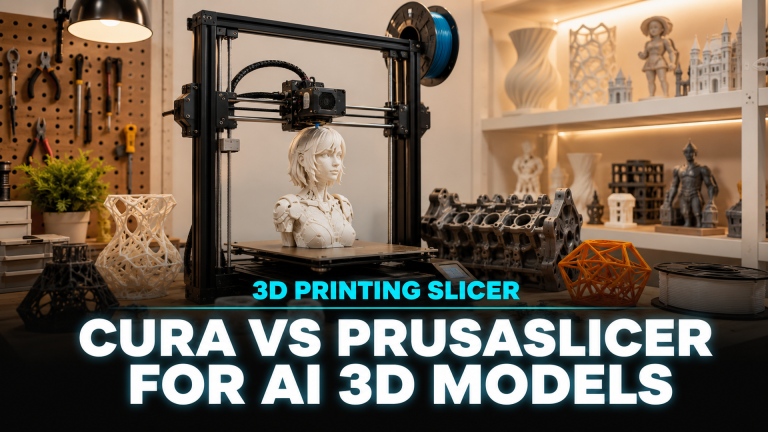 Cura vs PrusaSlicer comparison for AI-generated STL 3D printing slicer software article
