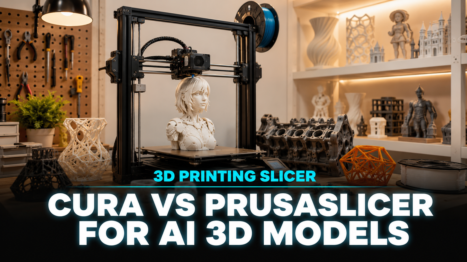 Cura vs PrusaSlicer comparison for AI-generated STL 3D printing slicer software article