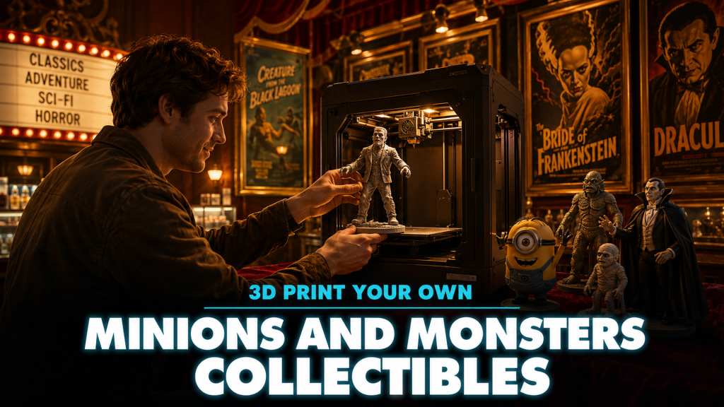 Minions and Monsters 3D printed collectible figurines ready to print at home