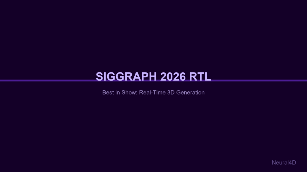 SIGGRAPH 2026 Real Time Live stage showing real time 3D trends from the RTL best in show