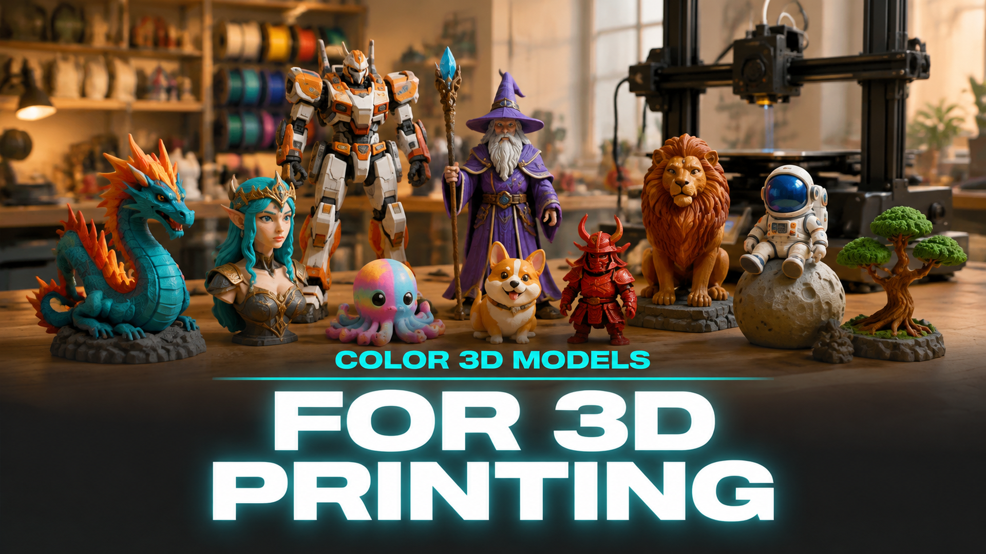 How to color 3D models for 3D printing: multicolor printed figurines in the Neural4D Studio