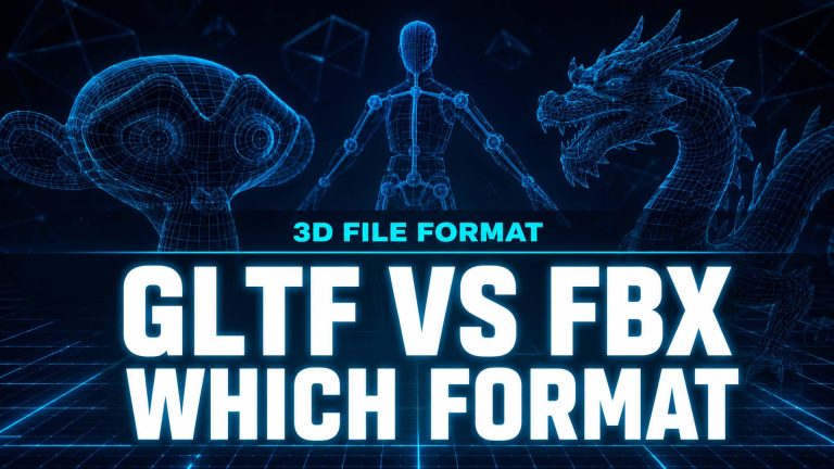 glTF vs FBX 3D file format comparison for web, AR, and game development