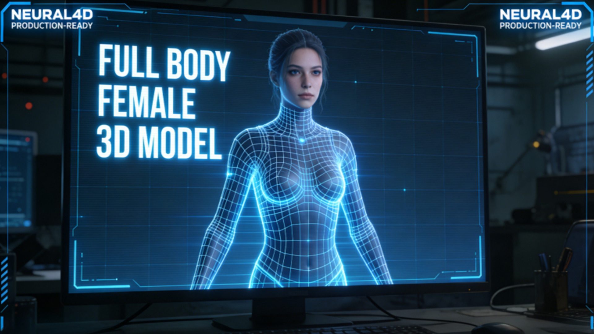 full body female 3D model
