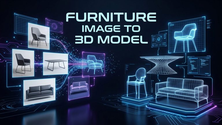 Furniture image to 3D model workflow for ecommerce and interior design