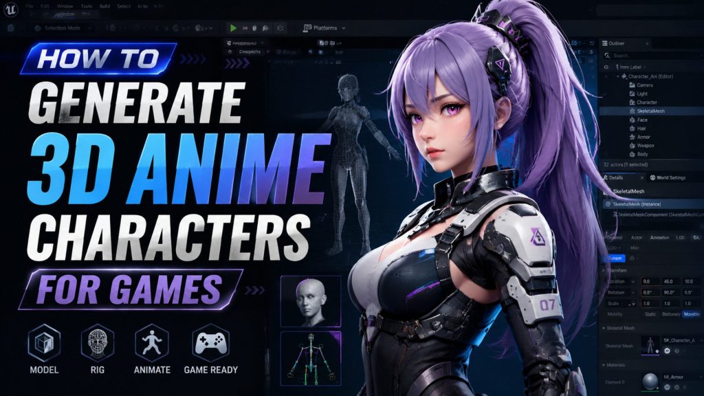 HOW TO GENERATE 3D ANIME CHARACTERS FOR GAMES