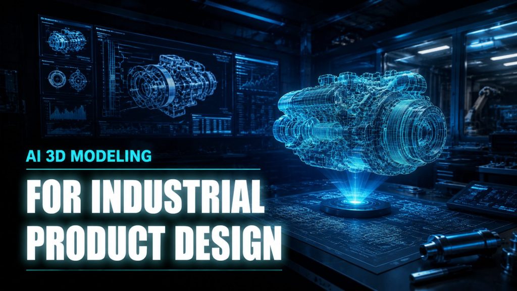 AI 3D modeling workflow generating watertight prototypes for industrial product design