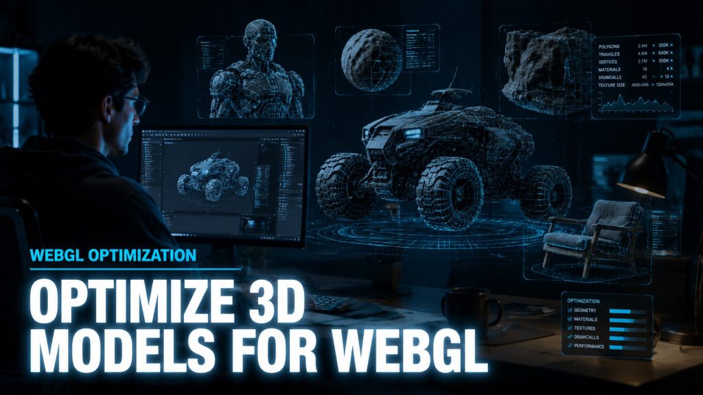 Optimized 3D model running in a WebGL browser with a smaller file size and high performance