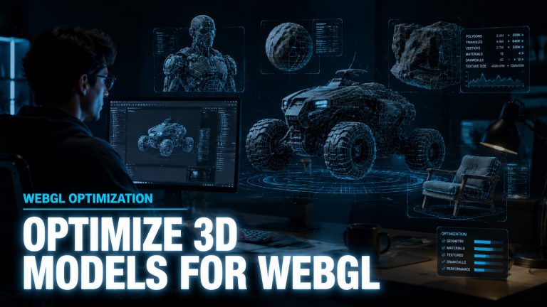 Optimized 3D model running in a WebGL browser with a smaller file size and high performance