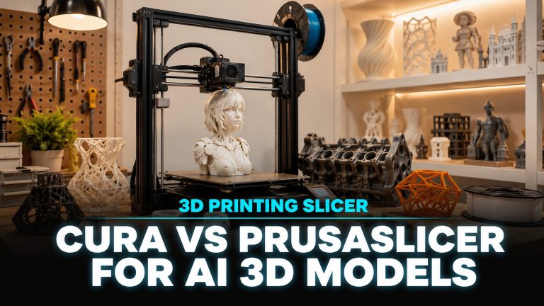 Cura vs PrusaSlicer comparison for AI-generated STL 3D printing slicer software article