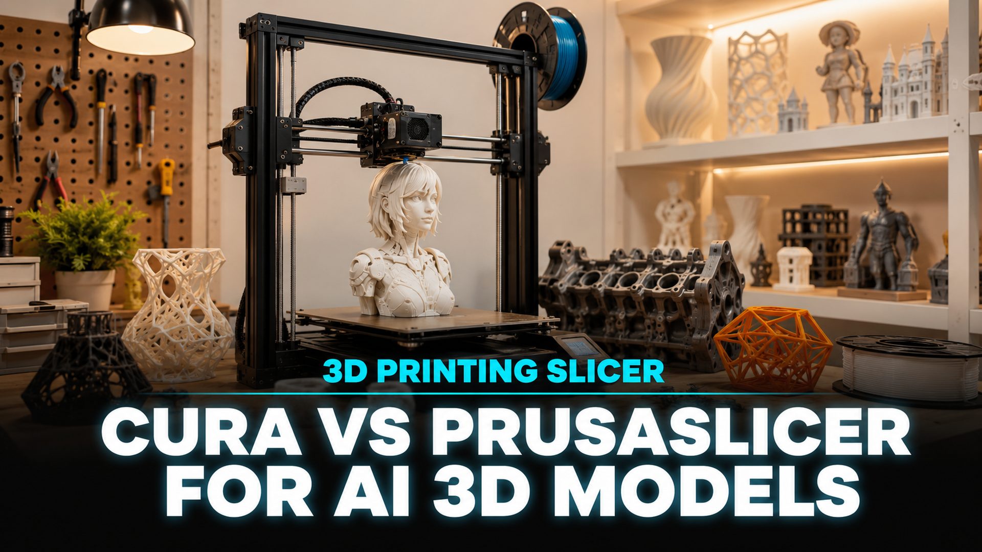 Cura vs PrusaSlicer comparison for AI-generated STL 3D printing slicer software article