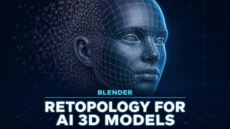 Blender retopology for AI 3D models: fixing bad topology with clean edge loops