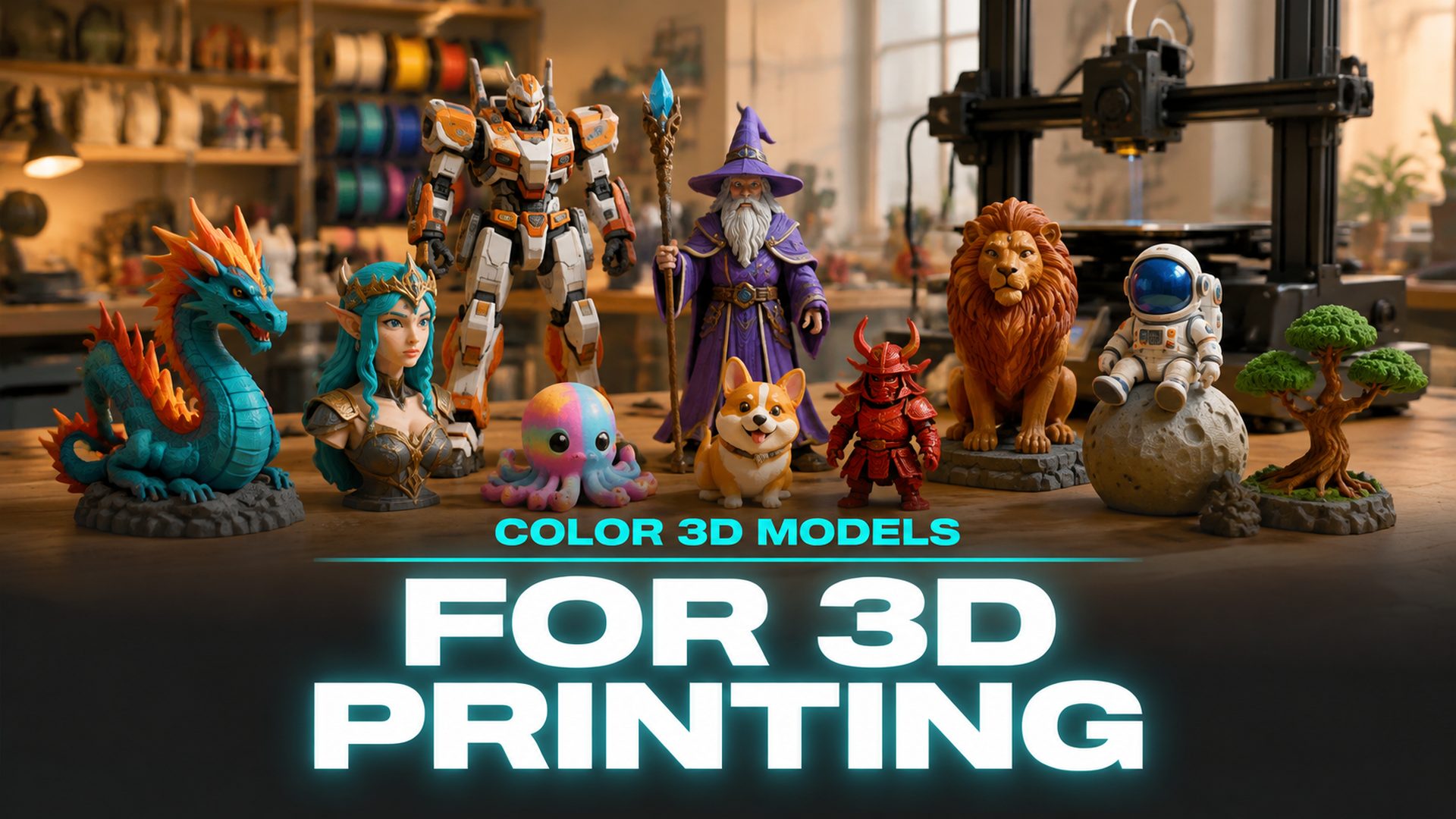 How to color 3D models for 3D printing: multicolor printed figurines in the Neural4D Studio