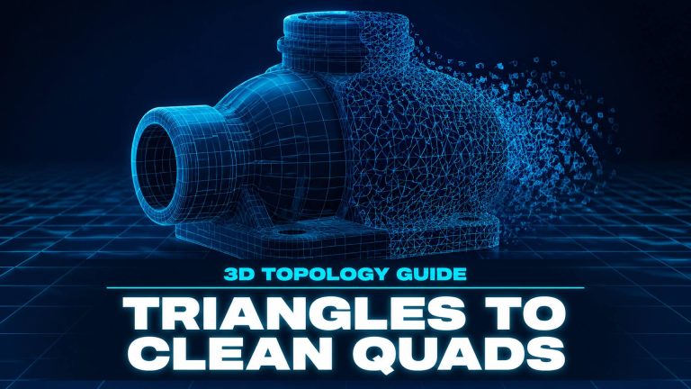 Quad versus triangle wireframe topology guide cover for clean 3D meshes