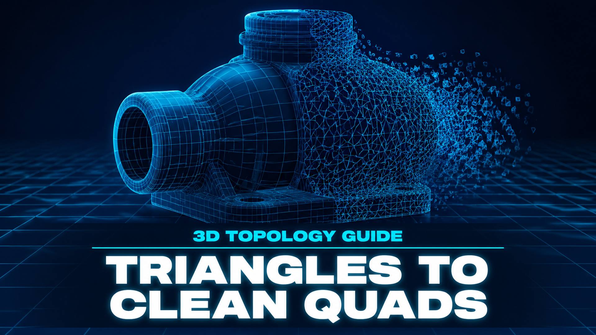 Quad versus triangle wireframe topology guide cover for clean 3D meshes