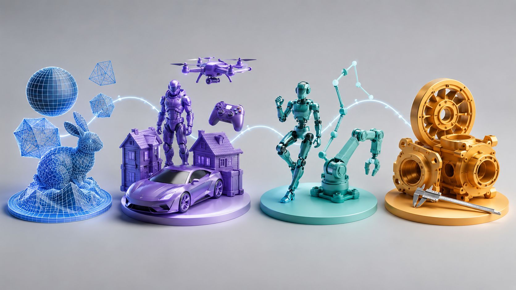 3D file formats grouped by family and use case.