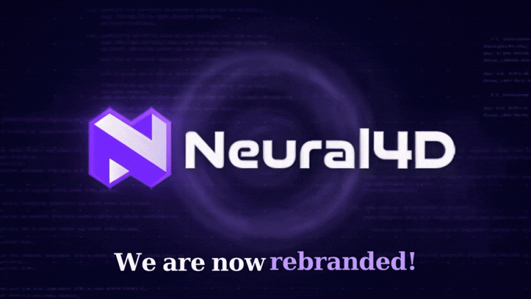Animated announcement showing the Neural4D logo transforming into the N4D logo