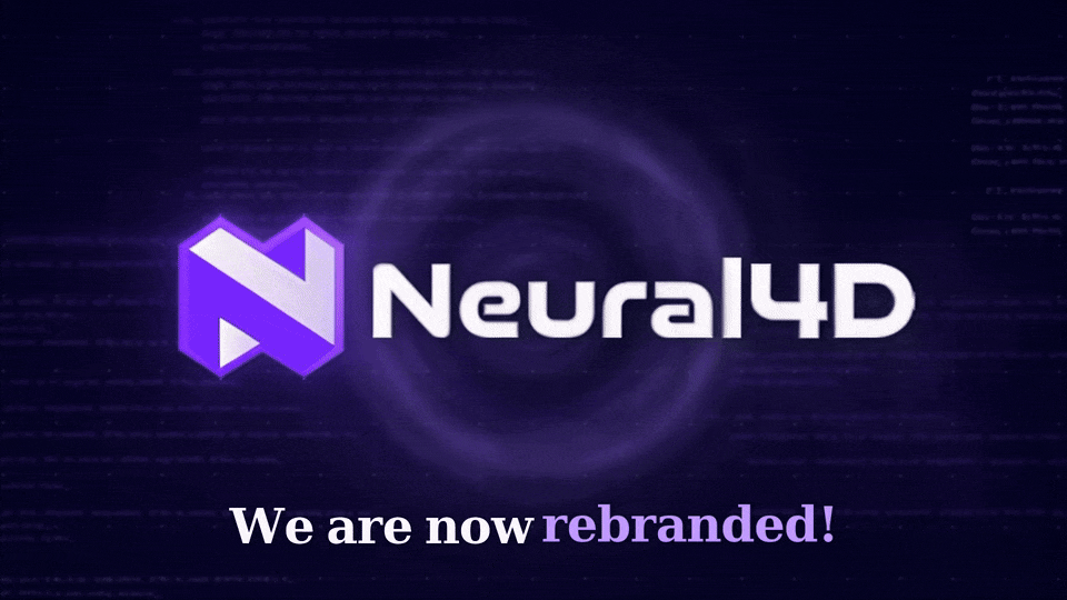 Animated announcement showing the Neural4D logo transforming into the N4D logo